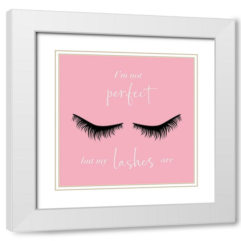 Long Lashes in Pink White Modern Wood Framed Art Print with Double Matting by Carpentieri, Natalie