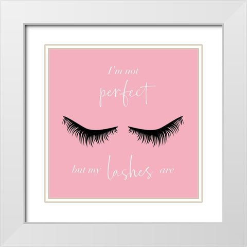 Long Lashes in Pink White Modern Wood Framed Art Print with Double Matting by Carpentieri, Natalie