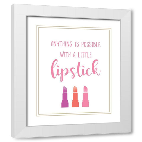 Little Lipstick White Modern Wood Framed Art Print with Double Matting by Murray, Amanda