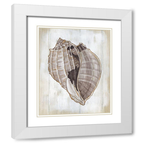 Ocean Cone II White Modern Wood Framed Art Print with Double Matting by Robinson, Carol