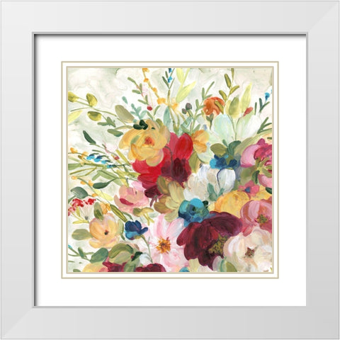 Garden Party White Modern Wood Framed Art Print with Double Matting by Robinson, Carol