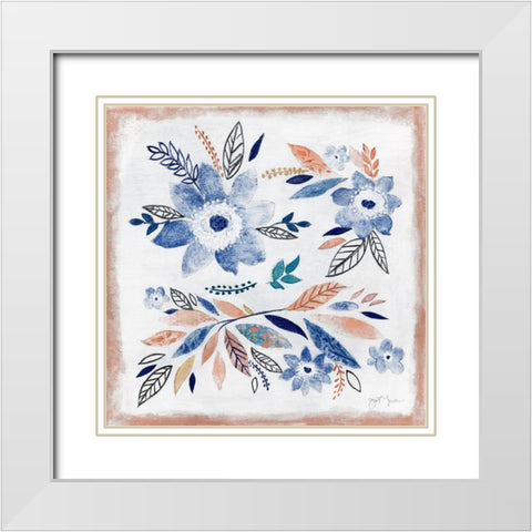La Fleur I White Modern Wood Framed Art Print with Double Matting by Tava Studios