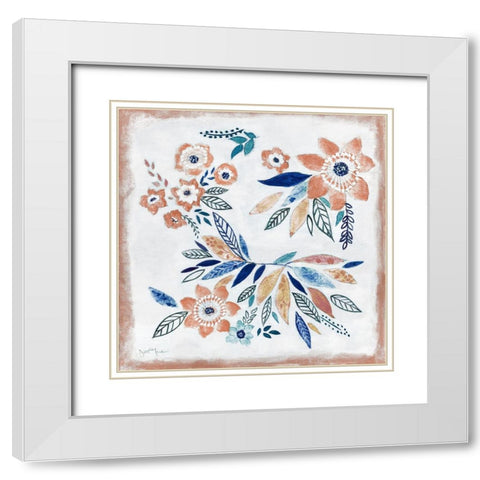 La Fleur II White Modern Wood Framed Art Print with Double Matting by Tava Studios