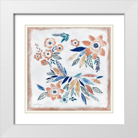 La Fleur II White Modern Wood Framed Art Print with Double Matting by Tava Studios