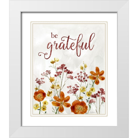 Grateful Catalina Bouquet White Modern Wood Framed Art Print with Double Matting by Robinson, Carol