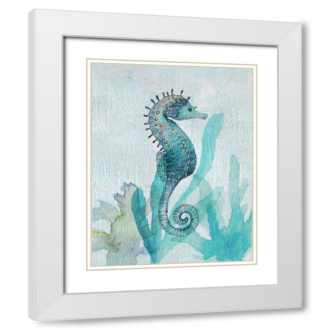Seahorse I White Modern Wood Framed Art Print with Double Matting by Jill, Susan
