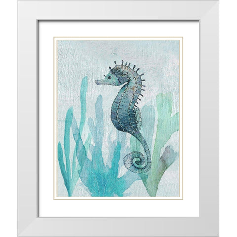 Seahorse II White Modern Wood Framed Art Print with Double Matting by Jill, Susan