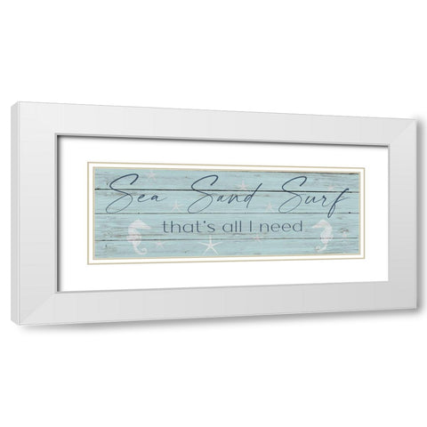 Sea-Sand-Surf White Modern Wood Framed Art Print with Double Matting by Jill, Susan