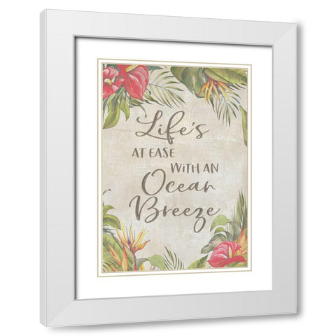 Lifes At Ease White Modern Wood Framed Art Print with Double Matting by CAD Designs