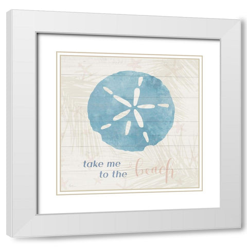 To the Beach White Modern Wood Framed Art Print with Double Matting by Carpentieri, Natalie