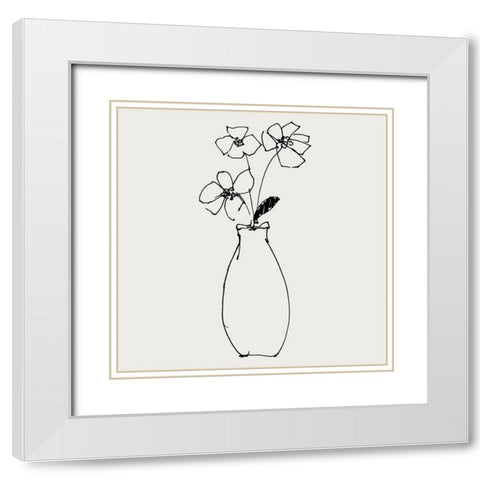 Boho Arrangement Sketch I White Modern Wood Framed Art Print with Double Matting by Swatland, Sally