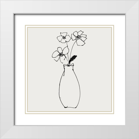 Boho Arrangement Sketch I White Modern Wood Framed Art Print with Double Matting by Swatland, Sally