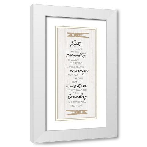 Laundry Serenity White Modern Wood Framed Art Print with Double Matting by CAD Designs