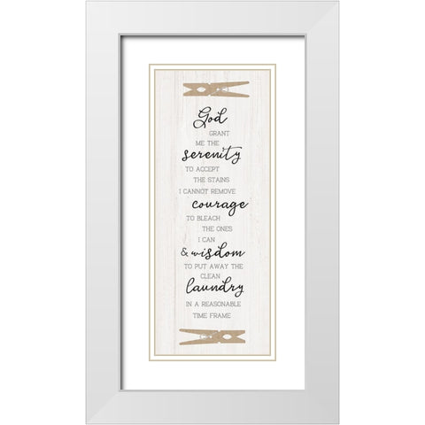 Laundry Serenity White Modern Wood Framed Art Print with Double Matting by CAD Designs