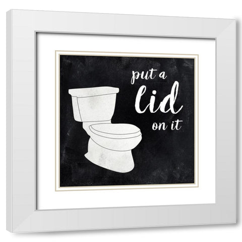 Put a Lid on it White Modern Wood Framed Art Print with Double Matting by CAD Designs