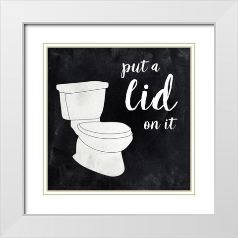 Put a Lid on it White Modern Wood Framed Art Print with Double Matting by CAD Designs
