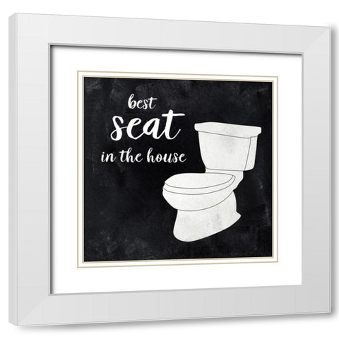Best Seat in the House White Modern Wood Framed Art Print with Double Matting by CAD Designs