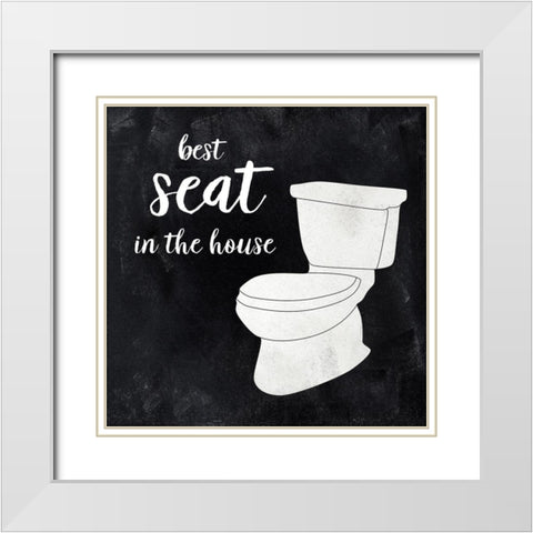 Best Seat in the House White Modern Wood Framed Art Print with Double Matting by CAD Designs