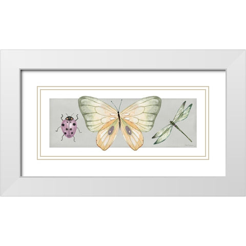 Pretty Insects I White Modern Wood Framed Art Print with Double Matting by Robinson, Carol