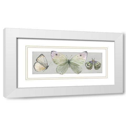 Pretty Insects II White Modern Wood Framed Art Print with Double Matting by Robinson, Carol