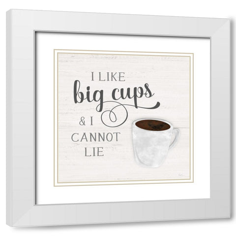 Big Cups White Modern Wood Framed Art Print with Double Matting by Carpentieri, Natalie