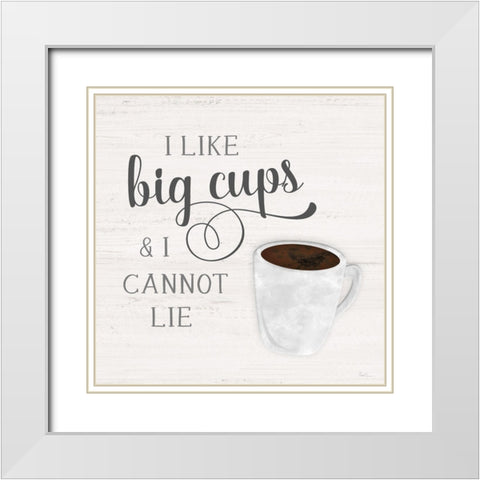 Big Cups White Modern Wood Framed Art Print with Double Matting by Carpentieri, Natalie