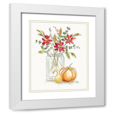 Simple Harvest I White Modern Wood Framed Art Print with Double Matting by Nan