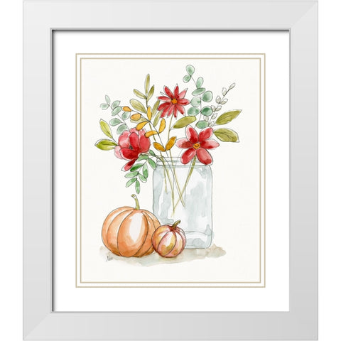 Simple Harvest II White Modern Wood Framed Art Print with Double Matting by Nan