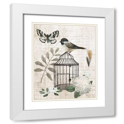 Vintage Menagerie II White Modern Wood Framed Art Print with Double Matting by Nan