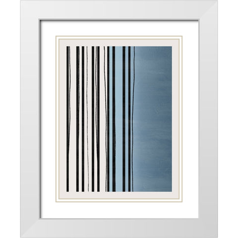 Abstract Azul White Modern Wood Framed Art Print with Double Matting by Carpentieri, Natalie