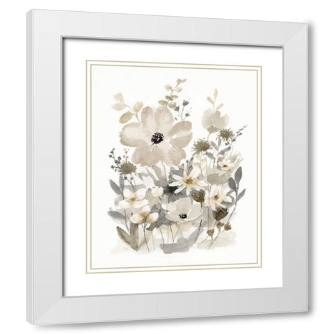 Neutral Nature I White Modern Wood Framed Art Print with Double Matting by Nan