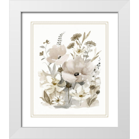 Neutral Nature II White Modern Wood Framed Art Print with Double Matting by Nan