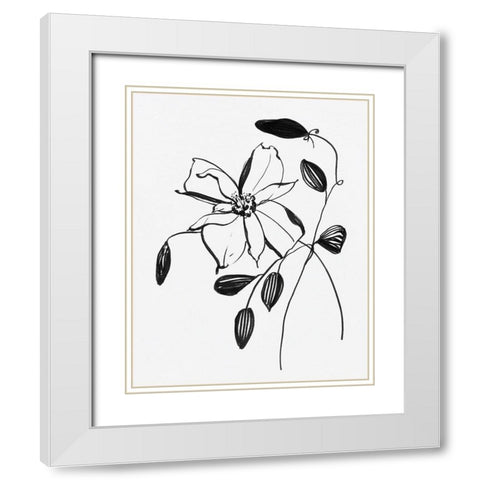 Wild Clematis II White Modern Wood Framed Art Print with Double Matting by Swatland, Sally