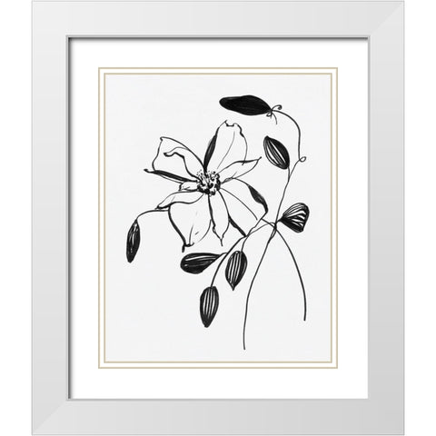Wild Clematis II White Modern Wood Framed Art Print with Double Matting by Swatland, Sally