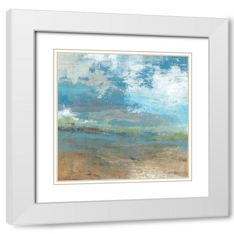 Clouds on the Ocean White Modern Wood Framed Art Print with Double Matting by Robinson, Carol