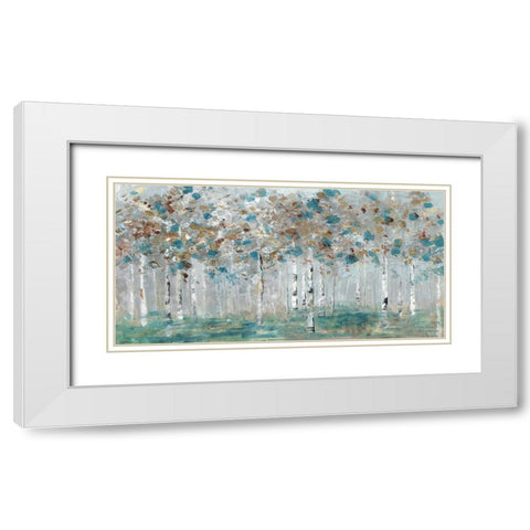 Teal Forest White Modern Wood Framed Art Print with Double Matting by Swatland, Sally