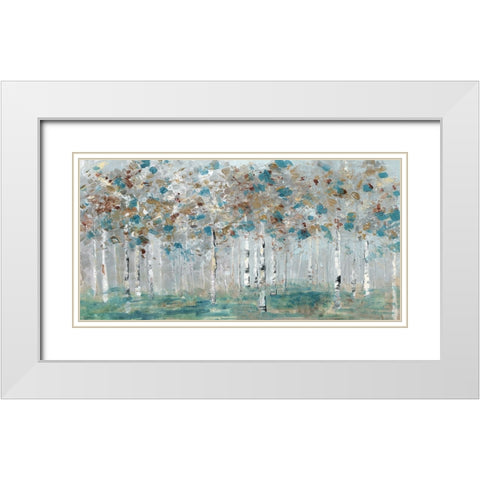 Teal Forest White Modern Wood Framed Art Print with Double Matting by Swatland, Sally