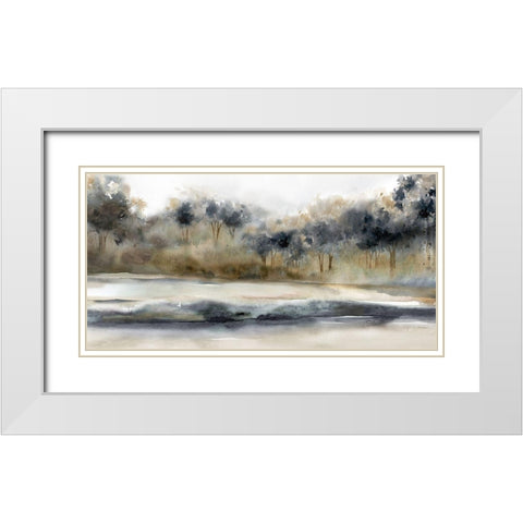 Silent River White Modern Wood Framed Art Print with Double Matting by Robinson, Carol