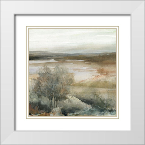 Desert Valley White Modern Wood Framed Art Print with Double Matting by Robinson, Carol