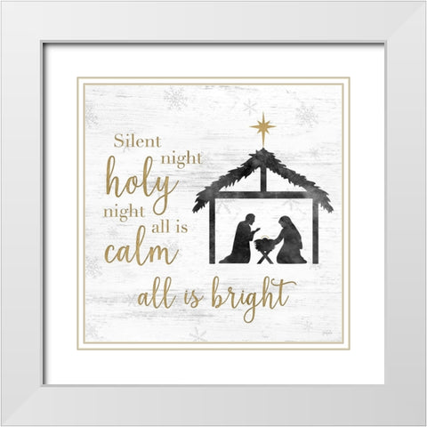 Silent Night White Modern Wood Framed Art Print with Double Matting by Carpentieri, Natalie