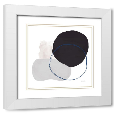 Abstract Thought White Modern Wood Framed Art Print with Double Matting by Santiago, Daniela