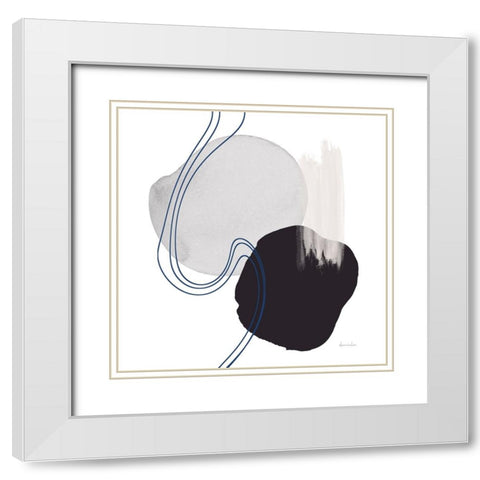 Abstract Thinking White Modern Wood Framed Art Print with Double Matting by Santiago, Daniela