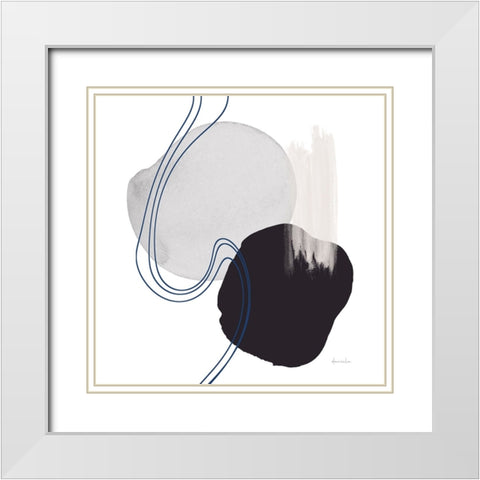 Abstract Thinking White Modern Wood Framed Art Print with Double Matting by Santiago, Daniela
