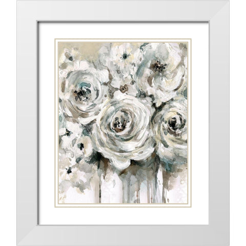 Soft Fragrance II White Modern Wood Framed Art Print with Double Matting by Robinson, Carol