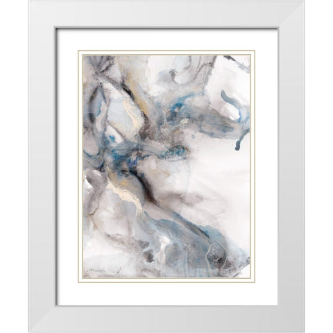Marble Trance White Modern Wood Framed Art Print with Double Matting by Chang, Stella