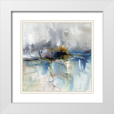 Abstract Striation I White Modern Wood Framed Art Print with Double Matting by Chang, Stella