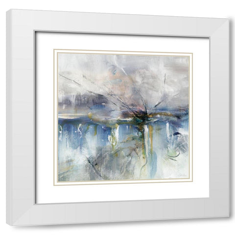 Abstract Striation II White Modern Wood Framed Art Print with Double Matting by Chang, Stella