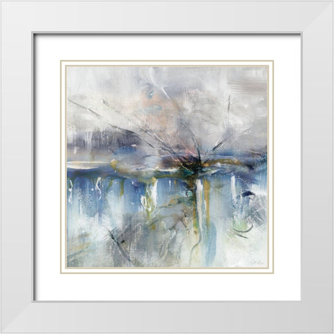 Abstract Striation II White Modern Wood Framed Art Print with Double Matting by Chang, Stella
