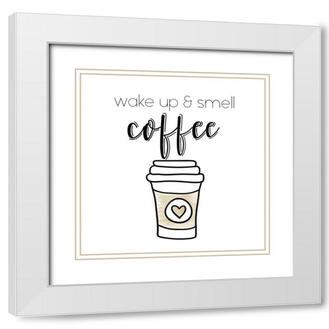 Wake Up White Modern Wood Framed Art Print with Double Matting by Murray, Amanda