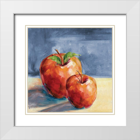 Fresh Apples White Modern Wood Framed Art Print with Double Matting by Robinson, Carol